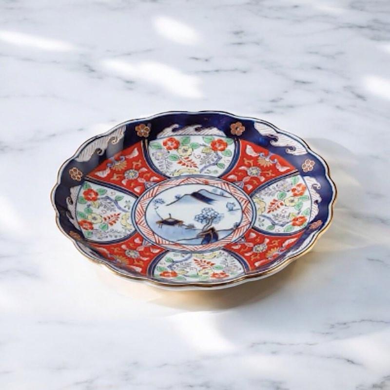 古伊万里捻菊 5寸皿 手描き 小皿 中皿 16cm おしゃれ 取り皿 和風 日本