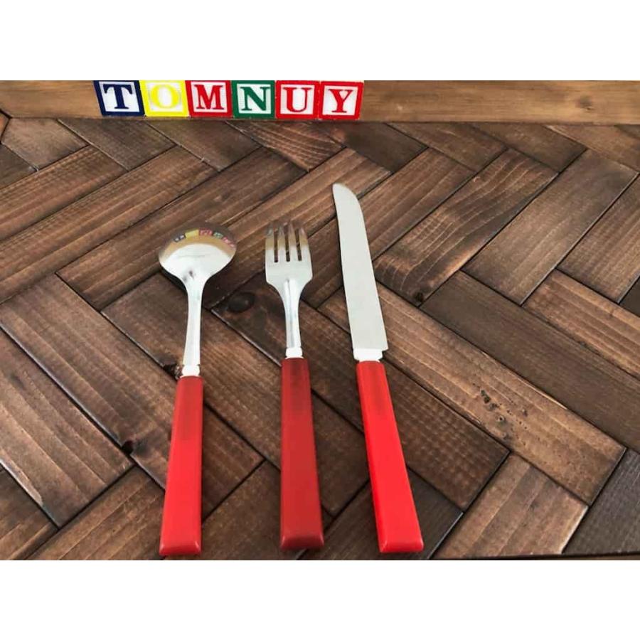 ヴィンテージ ベークライトカトラリー 赤 3本セット : Tom-nuy - 通販