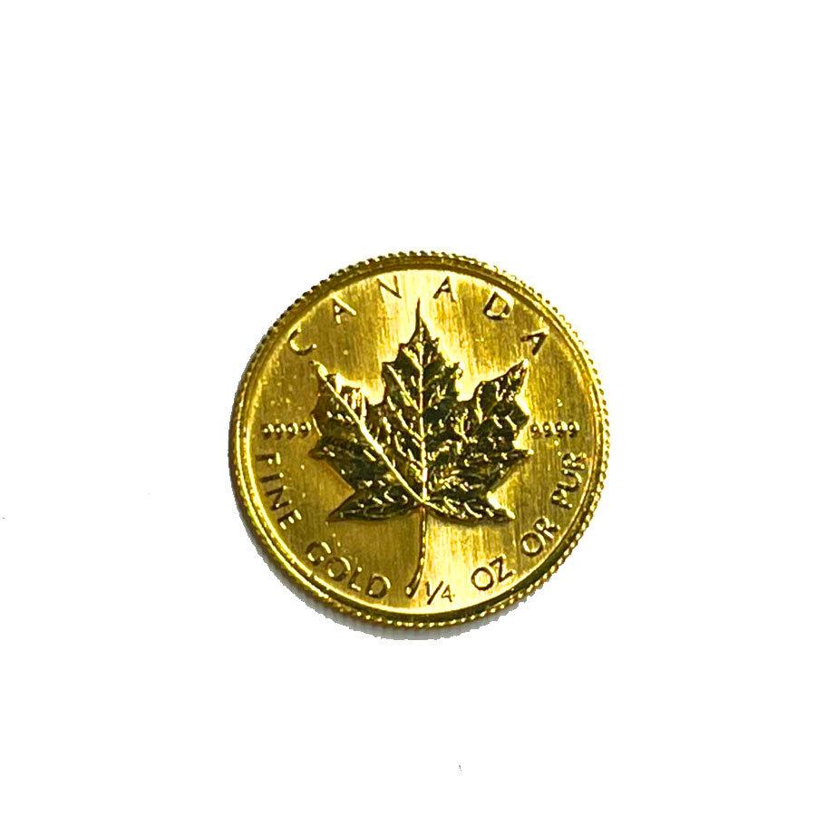 メイプルリーフ金貨 1/4オンス 純金 24金 7.77g 1/4oz 未使用品 : 金の