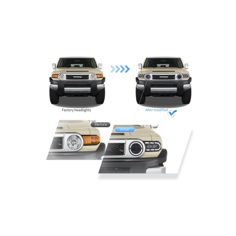 FJ クルーザー LED ヘッド ライト 流れる ウインカー VLAND : Vland