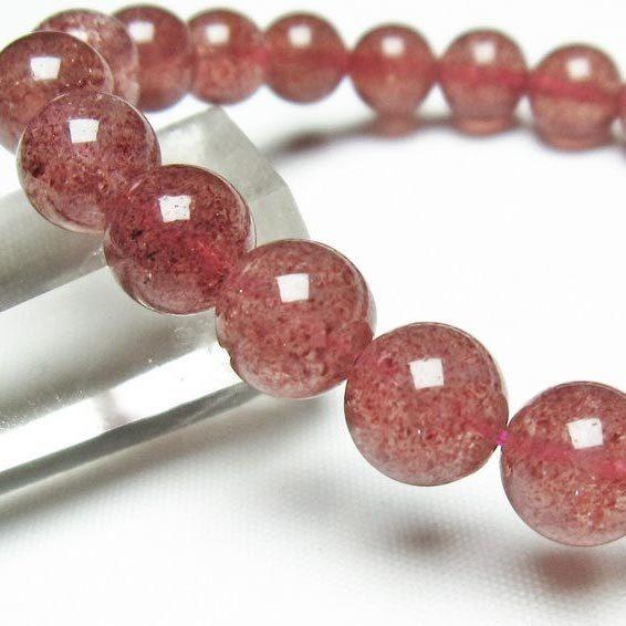 ストロベリークォーツ ブレスレット 苺水晶 9mm 一点物 メール便送料