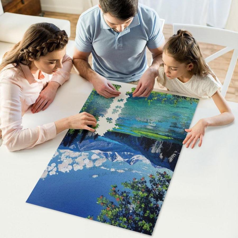 自然パズル 大人用 パズル 1000ピース 風景 丘 湖 油絵 ジグソーパズル