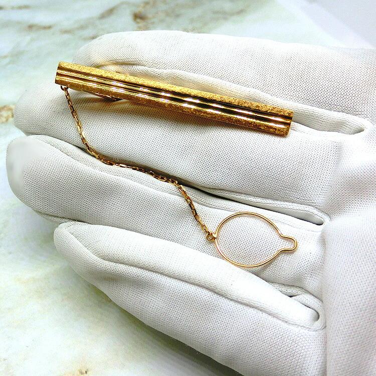 タイ留め ネクタイピン 18金 K18 地金 ゴールド メンズ ジュエリー