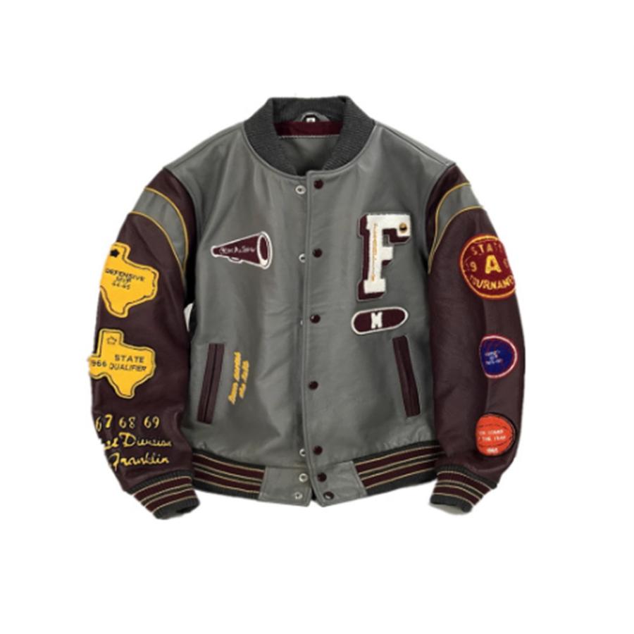 レザースタジャン 本革 スタジアムジャンパー スタジアムジャケット 革