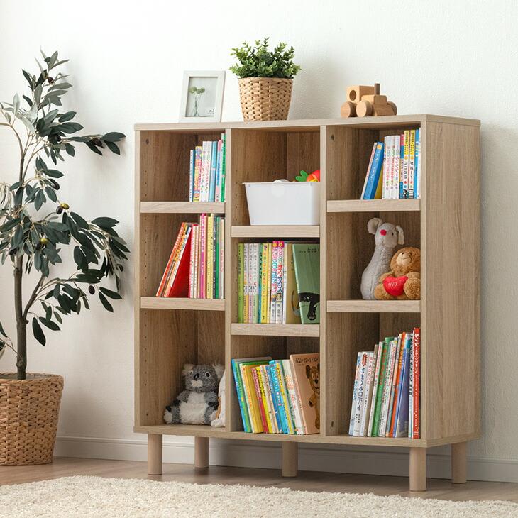 タンスのゲン 絵本ラック おしゃれ 絵本棚 幅90 おもちゃ 収納 子ども