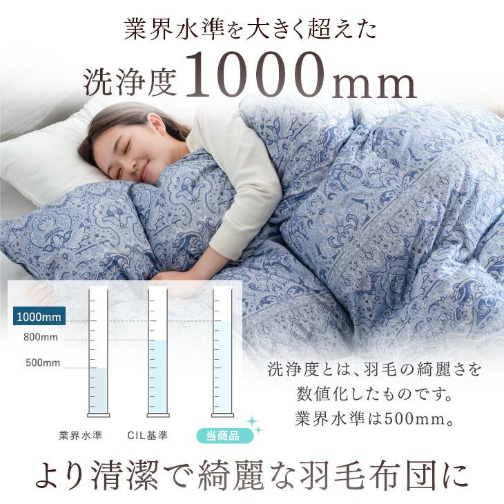 タンスのゲン 羽毛布団 シングル ロング 洗える 掛け布団 日本製 冬用