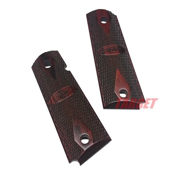 アルタモント キンバー 1911用 木製グリップ ダイヤチェッカー パネル