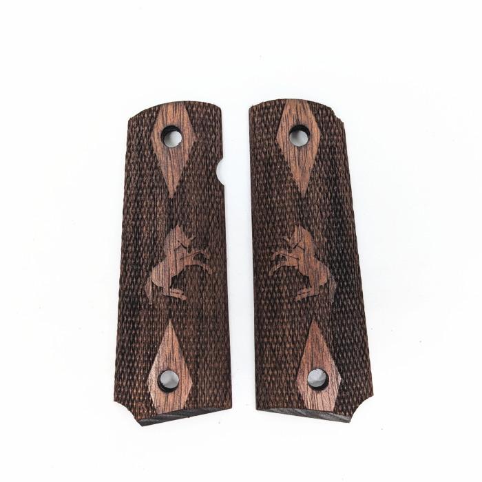 ☆MULE 1911 ガバメント用 木製グリップ ウォルナット ダイヤ