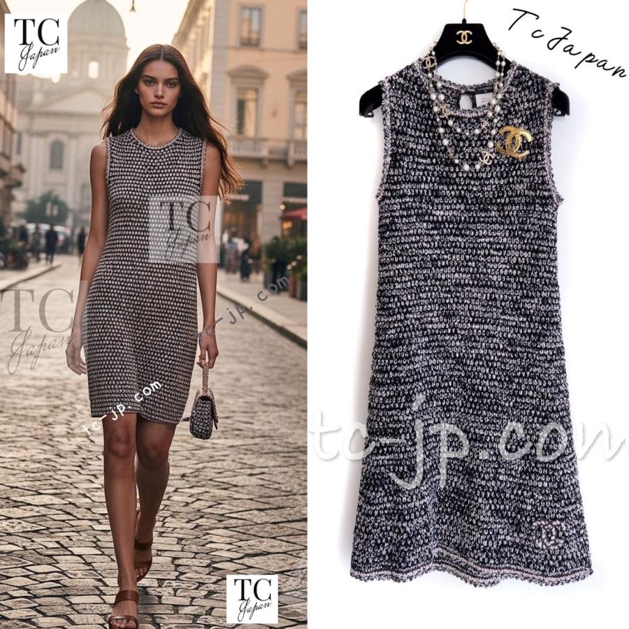 CHANEL（シャネル） ワンピース 女優着 ネイビー 紺 CCロゴ刺繍