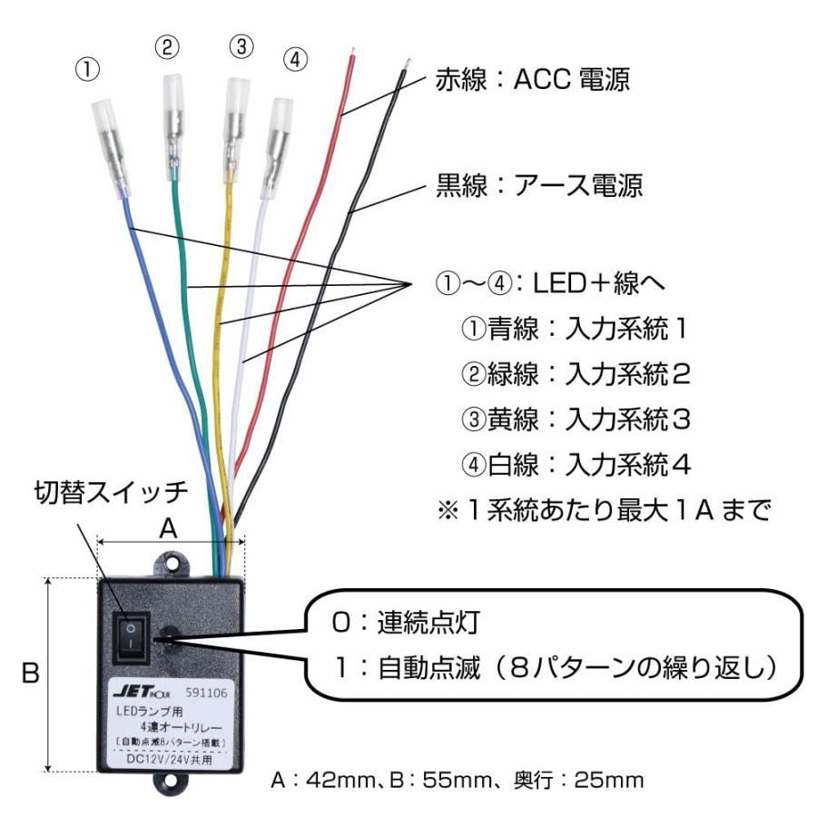 ジェットイノウエ トラック用 ちょこっと マーカーリレー 4連 12V/24V