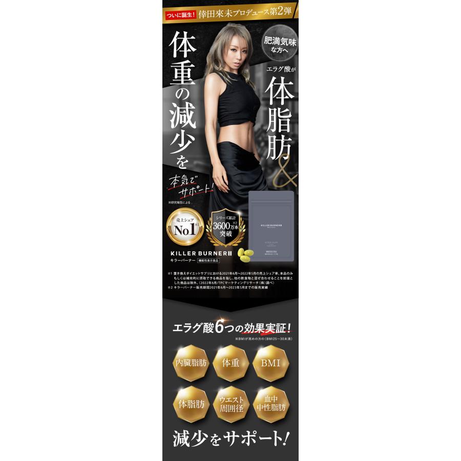 公式_正規販売店】3個セット キラーバーナー II ダイエットサプリ 倖田