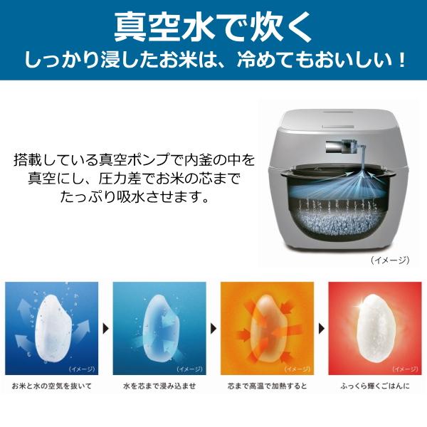 TOSHIBA（東芝） 炊飯器 RC-10ZWX-K 真空圧力IH 5.5合 炎匠炊き 5.5合
