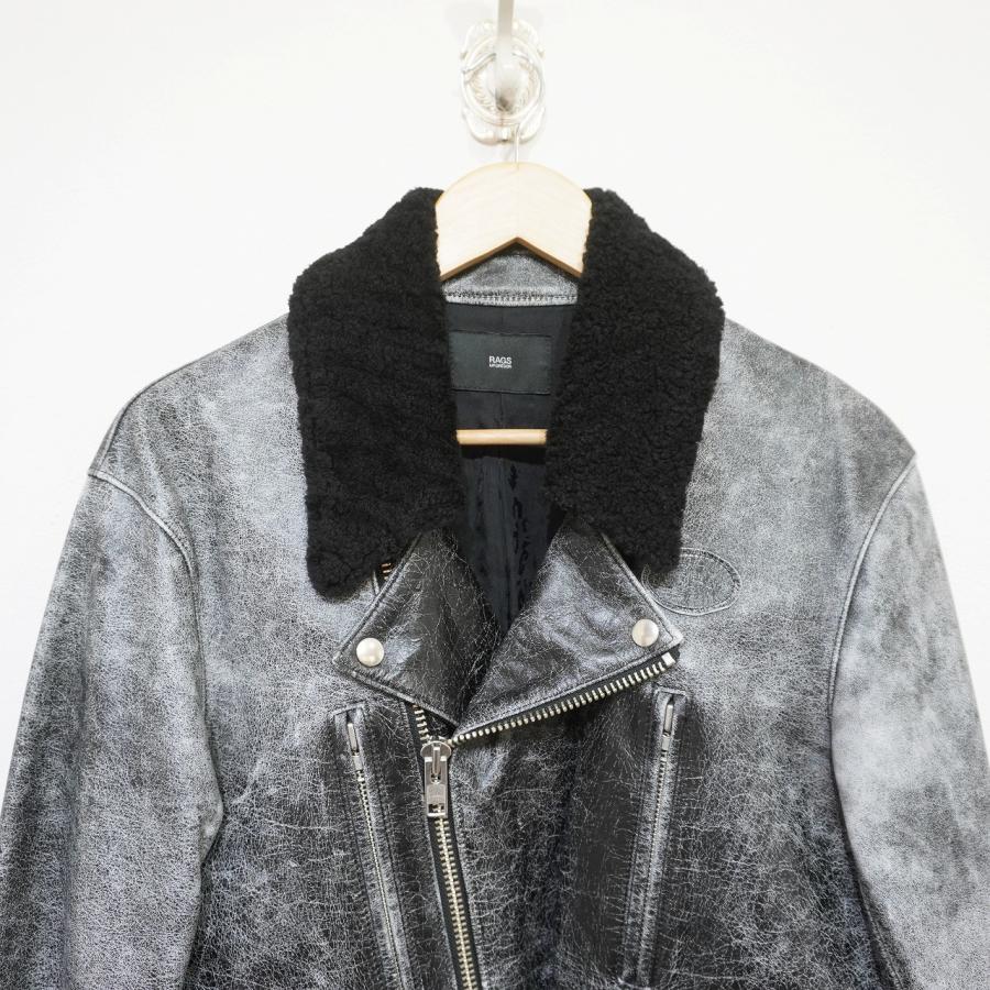 RAGS McGREGOR (M) 本革 クラック加工レザーライダースジャケット