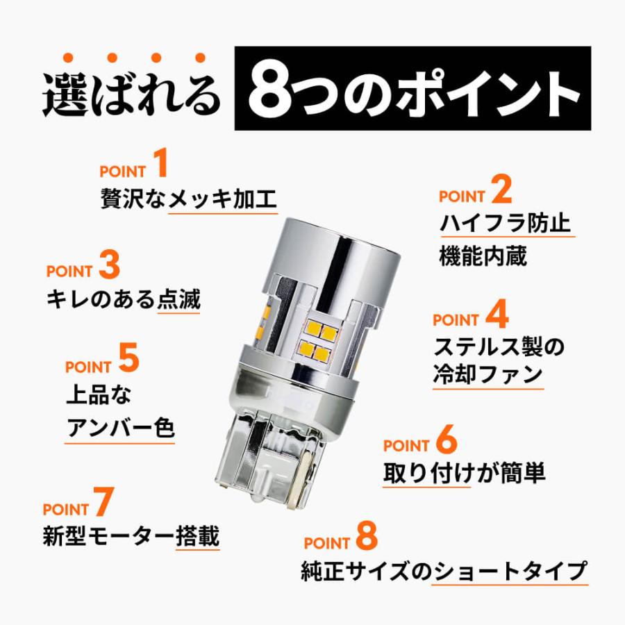 HID屋 爆買 T20 LED ウインカー アンバー 2200lm ハイフラ防止抵抗内蔵