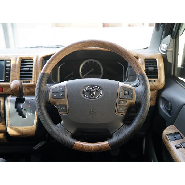 ハイエース 200系 6型 7型 8型 ナチュラルウッド調 ステアリング
