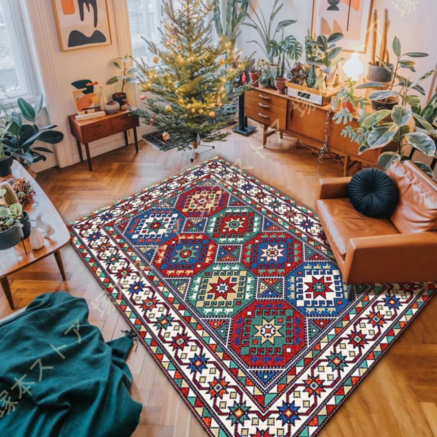 キリム柄 ペルシャ風 ラグカーペット 洗える ラグ 北欧風 おしゃれ