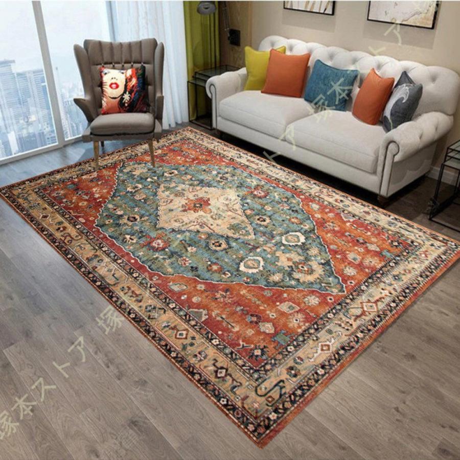 ペルシャ絨毯 花柄 ラグ カーペット 洗える 3畳 2畳 1畳 ペルシャ