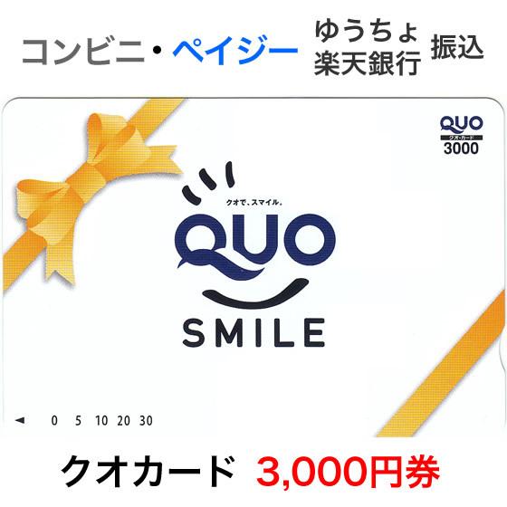 クオカード（QUOカード）3000円券 / QUOスマイル : T&Tプラザ ヤフー店