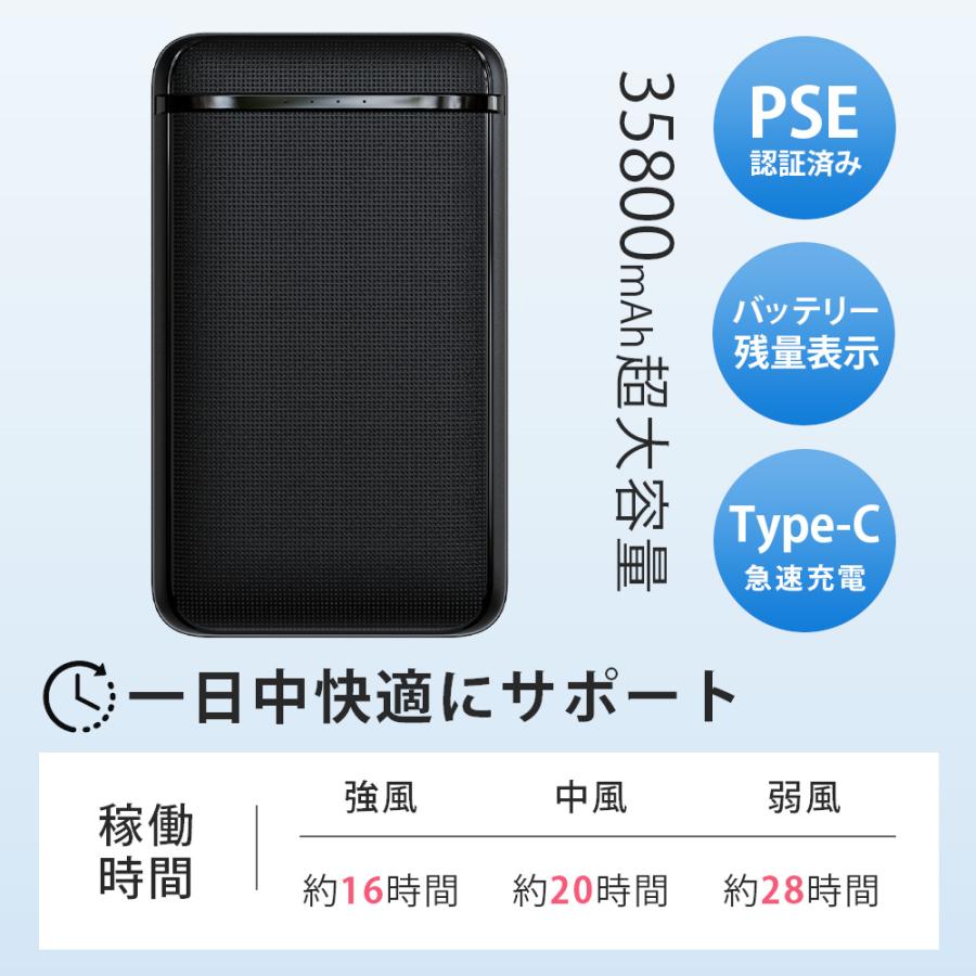 空調作業服 バッテリー ファン セット 20000mAh大容量 35800mAh大容量