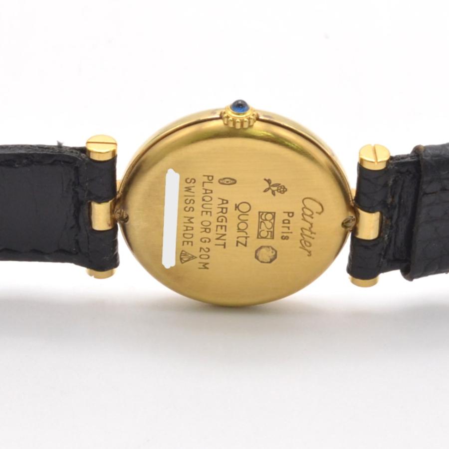 CARTIER カルティエ マストヴァンドーム GP/革 クォーツ ブラック文字