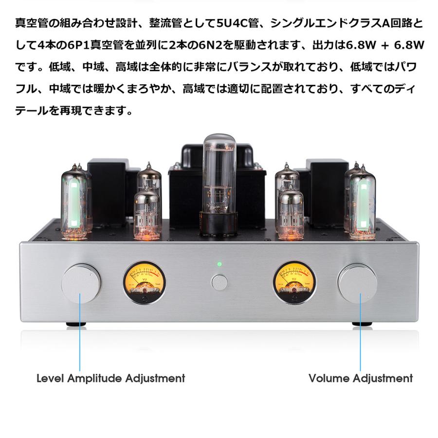 HiFi 6P1 真空管アンプ 6E2レベルメーター付き シングルエンド クラスA