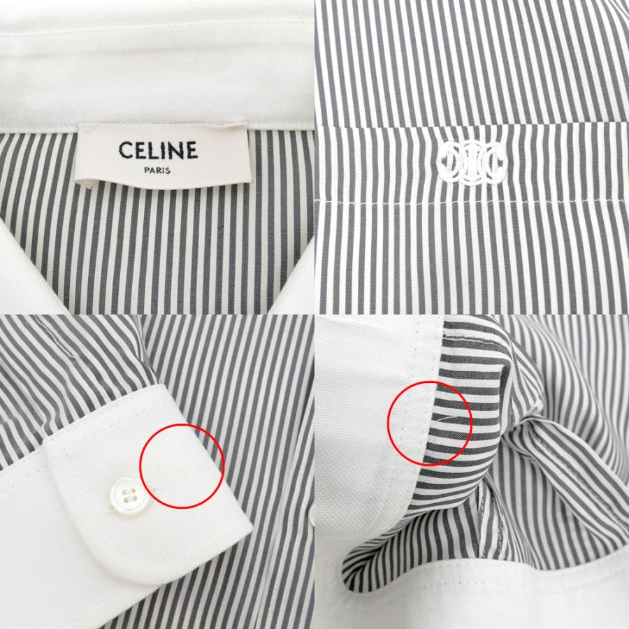 名東】セリーヌ チェックシャツ オーバーサイズ 38サイズ 2C775848H