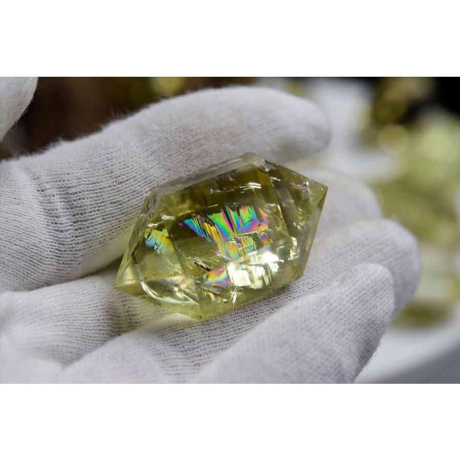 虹入り シトリン ダブルポイント 両剣黄水晶 種類お任せ (約20g~25g