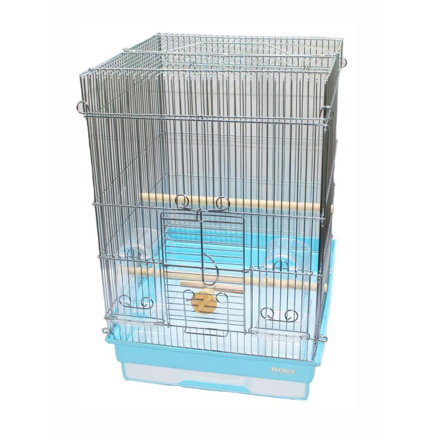 HOEI 35手のりG （銀色メッキ）ブルー底（鳥かご、ケージ