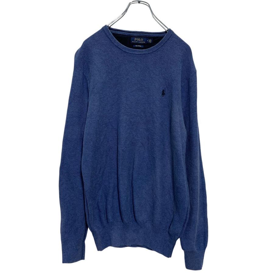 POLO RALPH LAUREN コットンニット M ブルー ポロラルフローレン ワン