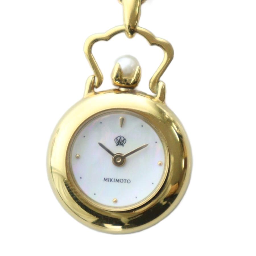 ミキモト MIKIMOTO JAL限定 ペンダントウォッチ ネックレス ロゴ