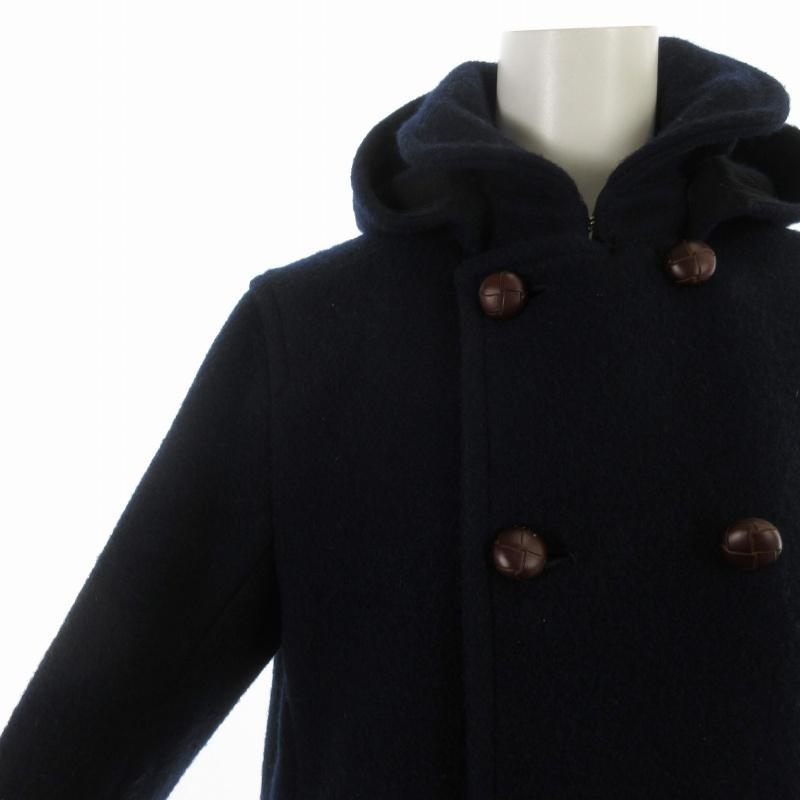 ダントン DANTON Pコート ピーコート ロング フード付き 34 XS 紺