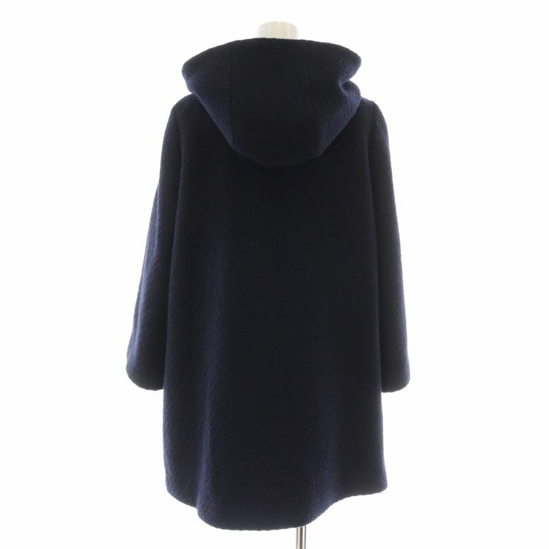 スローブ イエナ SLOBE IENA コート ミドル フード ウール F 紺