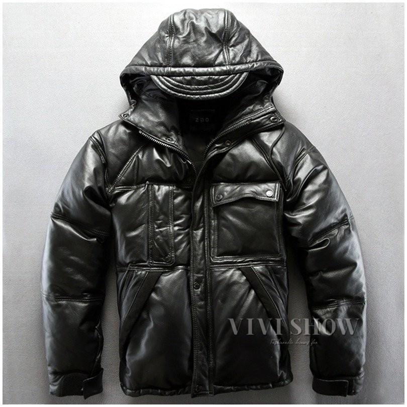 ラム革ダウンジャケット ラム革ジャケット ダウン レザージャケット