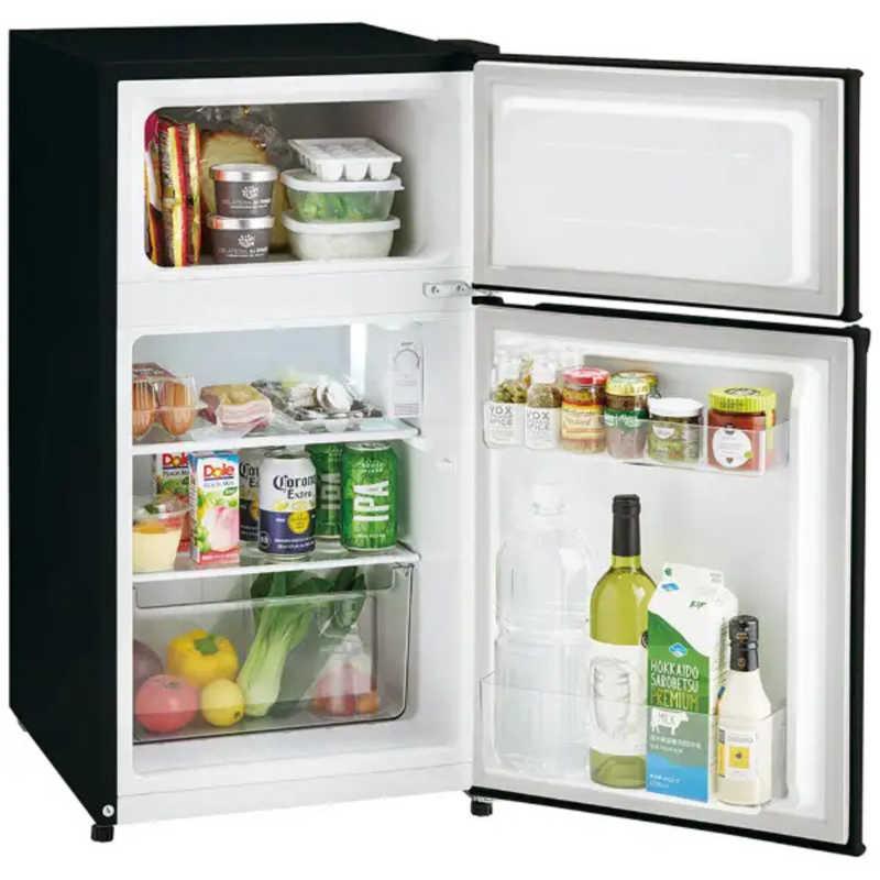 ORIGINALBASIC 冷蔵庫 2ドア 87L 右開き 幅45.2cm 直冷式 ブラック BR