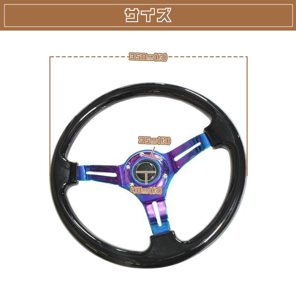 モモ形状 USDM ステアリング 黒×ネオクローム GRIP ROYAL/AVENUE/momo