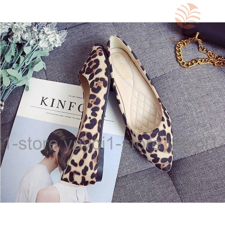 ヒョウ柄 フラットパンプス フラットシューズ レディース アニマル柄