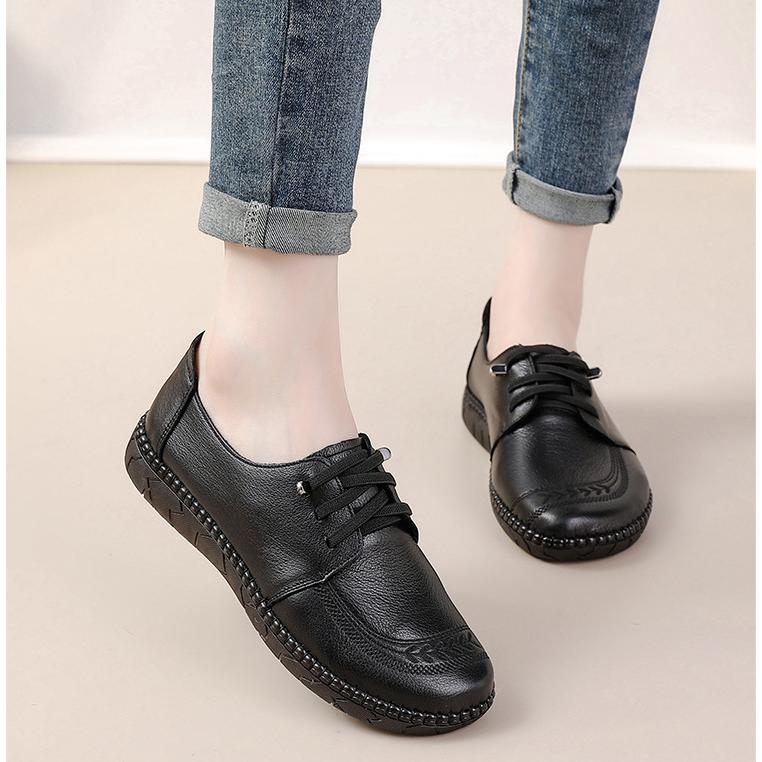 デッキシューズ レディース 牛革 本革 ぺたんこ やわらか フラット