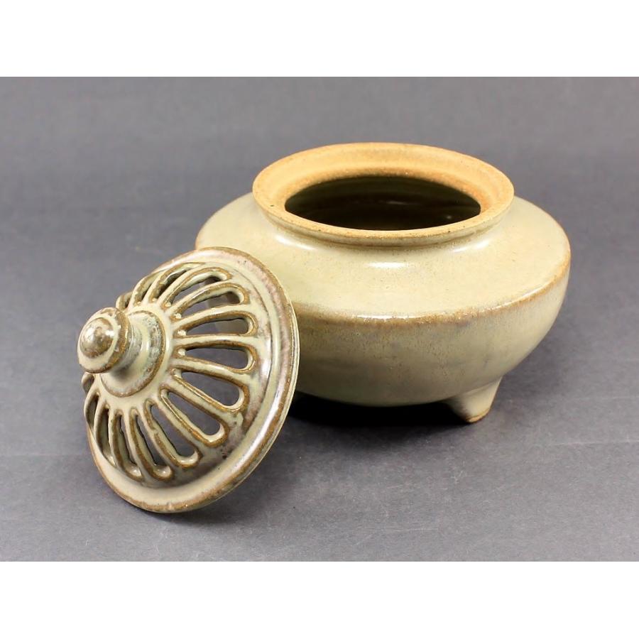 瀬戸焼 窯元 オリジナル 手作り 三つ足 香炉 : やきもの工房・炎