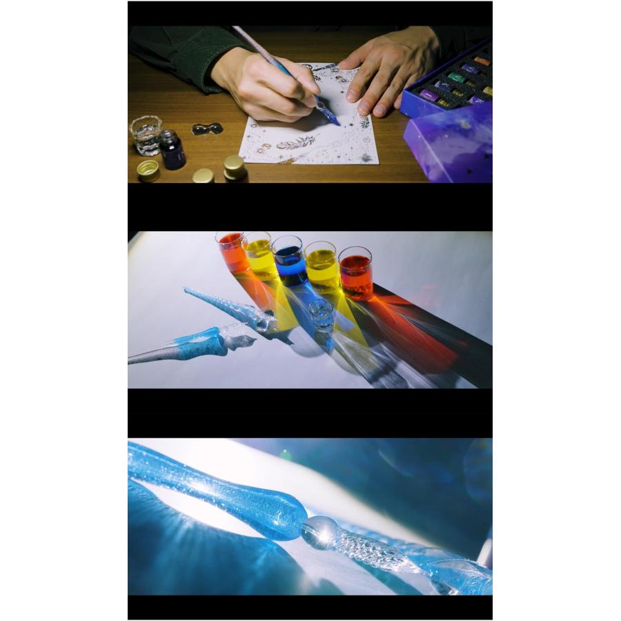 tegning ガラスペン 25点セット インク12色 ペン2本 レター付き アート