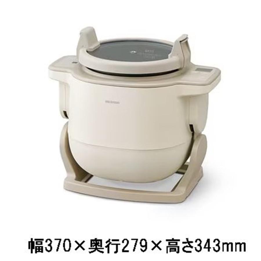 アイリスオーヤマ 自動かくはん式調理機 CHEF DRUM アイボリー [簡単