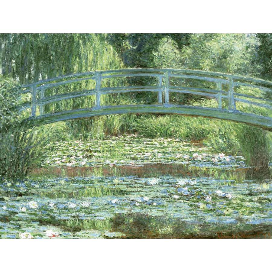 モネ 睡蓮の池と日本の橋 （F4サイズ）（紐・フック付） 約横42×縦34cm