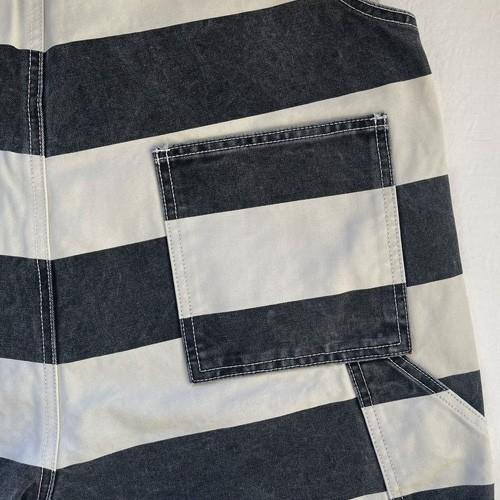 囚人オーバーオール プリズナーパンツ ボーダー メンズ 白黒 しましま