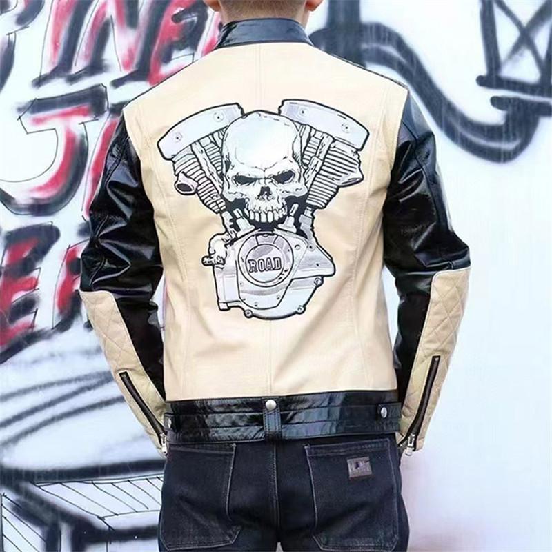 ラム革ジャケット バイカー バイク用ジャケット ロック風 本革