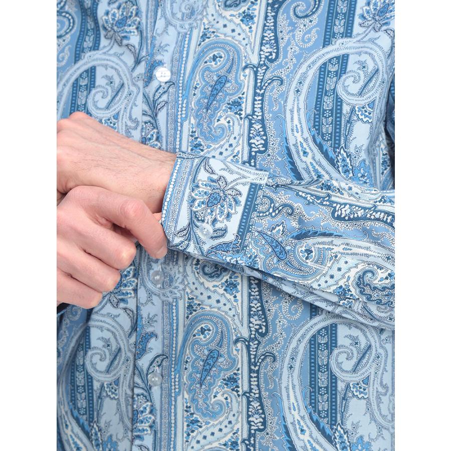 ETRO（エトロ） メンズ シャツ 長袖 ペイズリー柄 ストレッチ コットン