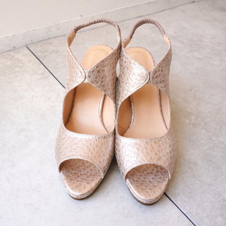 フィットストラップ シャンパンゴールド メタリック GOLD サンダル