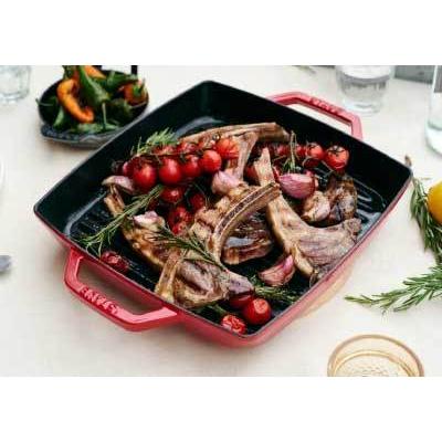 Staub（ストウブ） 鍋 ピュアグリル スクエア23cm チェリー|STAUB