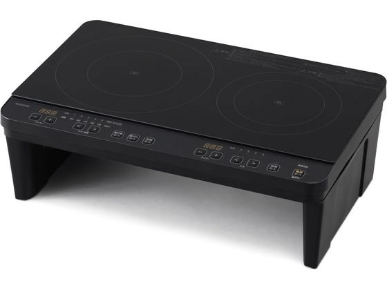 IRIS OHYAMA 2口IHコンロ脚付 IHK-W12SP-B （ブラック） 据置き型IH