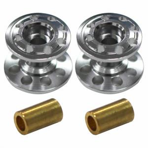 ミニ四駆 2段 アルミ ローラー 軽量 2個セット 13-12mm カラー全4色 銀