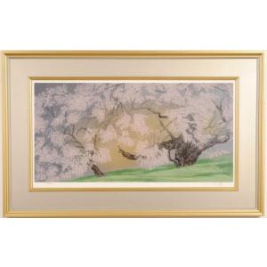 中島千波 『千歳櫻』 岩絵具方式 複製日本画 絵画 桜 春 名画 巨匠