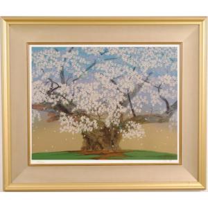 宇野千代 うす墨の桜 桜 絵画 淡墨桜 岐阜県本巣市根尾 和風 シルク
